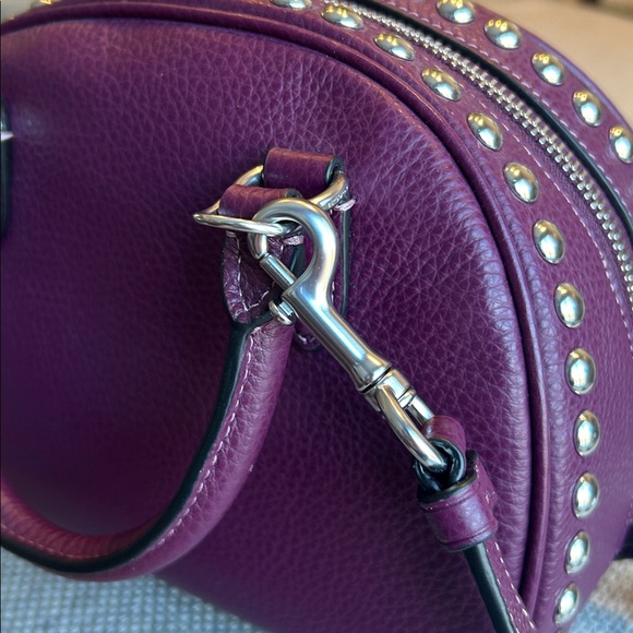 Coach Sydney Satchel with Rivets in Deep Berry - Picture 9 of 12